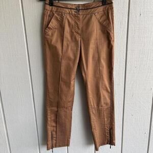 Crisca By Biba Cropped Cotton Twill Pants With Zipper Ankle Women’s Size 34